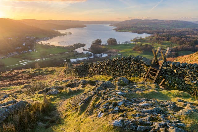 Sunrise on Lake Windermere in the Lake District