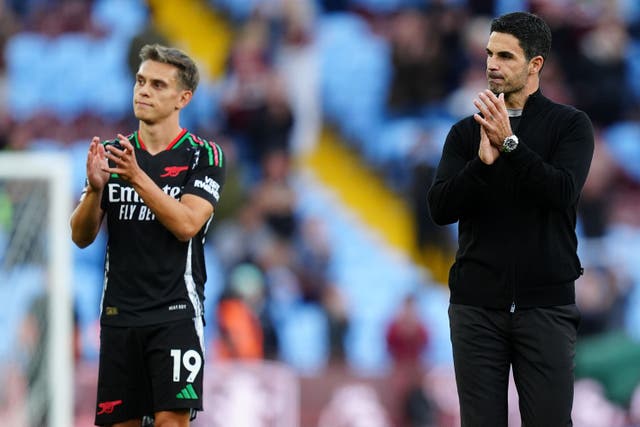 Mikel Arteta hailed Leandro Trossard’s attitude coming off the bench (David Davies/PA)