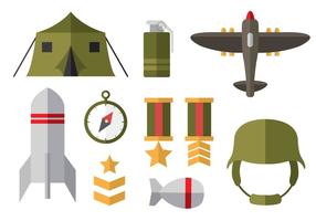 Free World War 2 Flat Icons vector