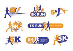 5K Run Logo Vector