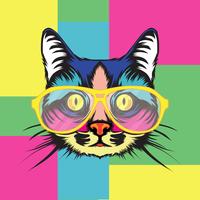 Cat Pop Art Portret Illustratie vector