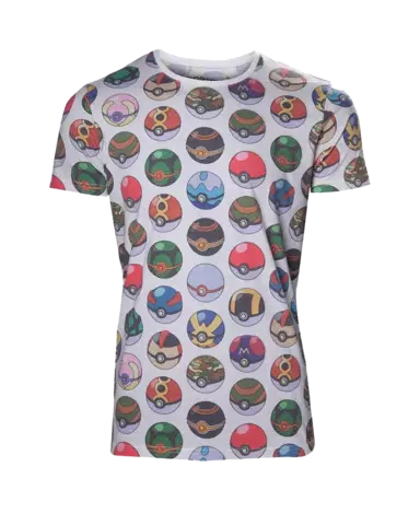 Camiseta Blanca Pokeball Pokémon Talla M