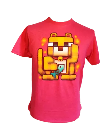 Camiseta Rosa Lucky Ocelot Minecraft Talla XL