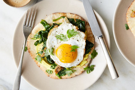 Image for Indian-Spiced Eggs With Spinach and Turmeric Yogurt