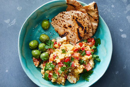 Image for Turkish Eggs With Olives, Feta and Tomatoes (Menemen)