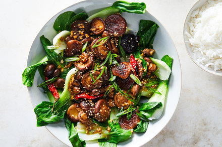 Image for Glazed Shiitakes With Bok Choy