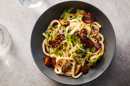 Image for Honey-Glazed Mushrooms With Udon