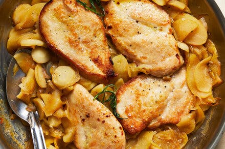 Apple Cider Chicken With Apples and Parsnips