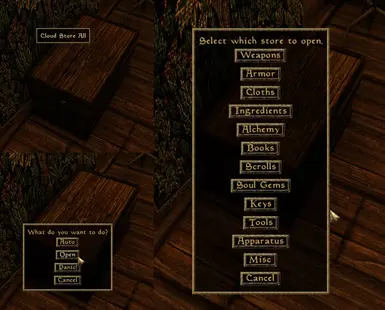 Chest Menu