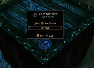 A black soul gem containing an NPC soul