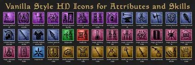 Vanilla Style HD Icons for Attributes and Skills