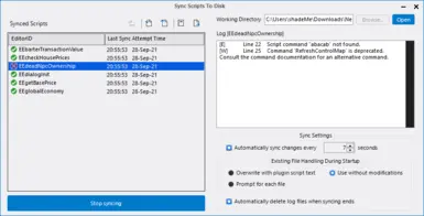 Script Editor - Sync Scripts
