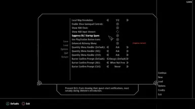 NorthernUI options menu