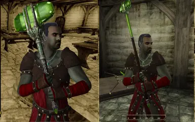 Glass hammer before and after.