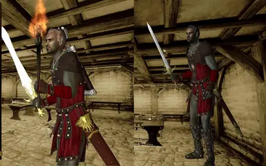 Elven longsword before and after.