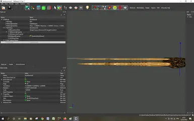 Dwarven shortsword side by side before and after above(thickness)