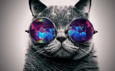 Cat with some cool glasses on.