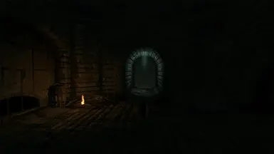 A lone fire burns in the Leyawiin sewers.