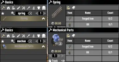 Craftable Springs and Mechanical Parts