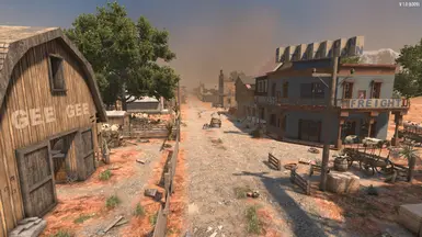 Old West Town straight roads