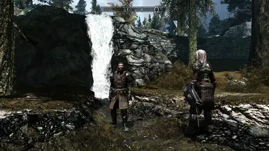 waterfall during day with TAVE Exterior whiterun