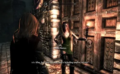 Aela is mocking the citizens of Riften