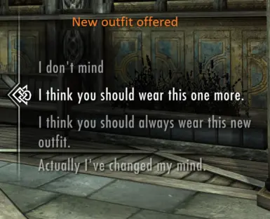 New Outfit Preferences