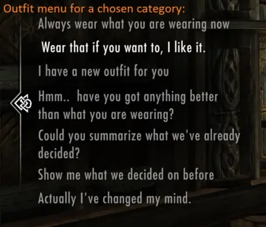 Outfit Menu