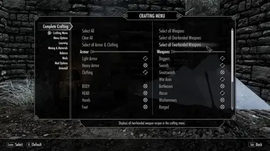 Crafting Menu