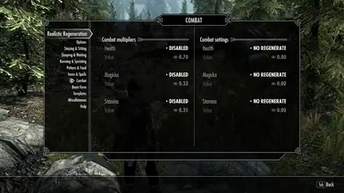 Combat settings