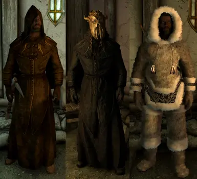 Cultist Robes, Miraak Robes, Skaal Fur Coat (Courtesy of hifoo!)