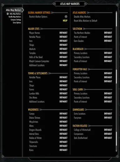 Atlas Marker Options