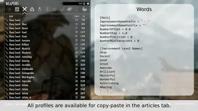 Profile Words