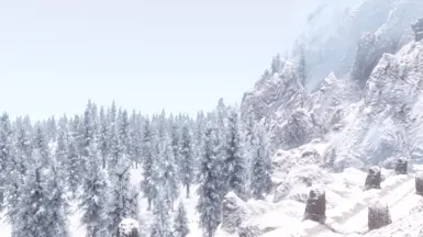 Spooknik's snowy trees with billboard2 settings in DynDOLOD