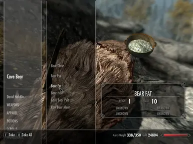 New Bear Ingredients