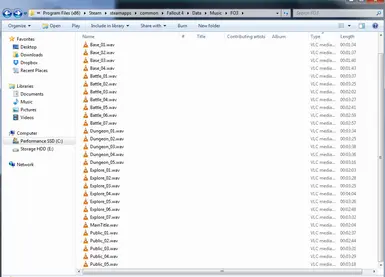 Music folder with the FO3 files