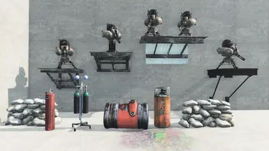 Turret Stands, Sandbags, Explosive Objects