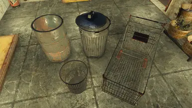 Trash Cans and Shopping Cart