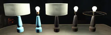 Light Blue and Scavanged Table Lamp