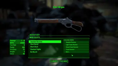 uses the lever-action rifle weapon mods