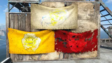 Rose and skull flags