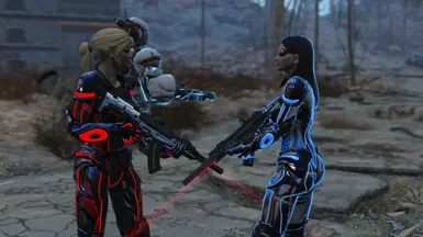 Sabrina and Heather with fully upgraded weapons and armor.  Source: YouTube @ Xoren Games