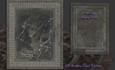 HD broken glass retexture for the small empty post-war picture frames