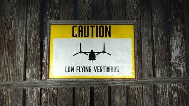 Vertibird Caution Sign