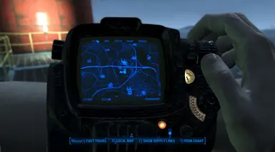 Looking at the pip-boy map.