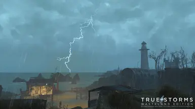 Coastal Storm with Fork Lightning