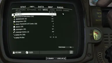 Item grouping in Pipboy.