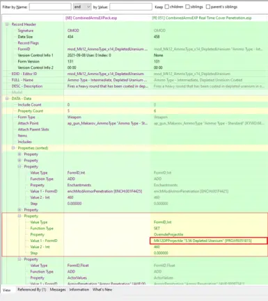 Object Modification Record: Adding Penetration to a specific attachment