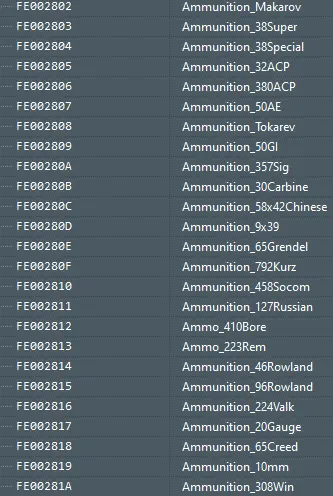 [Version 1.2] Current Craftable Ammunition