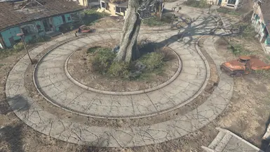 Fixed circle road around the tree